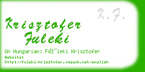 krisztofer fuleki business card